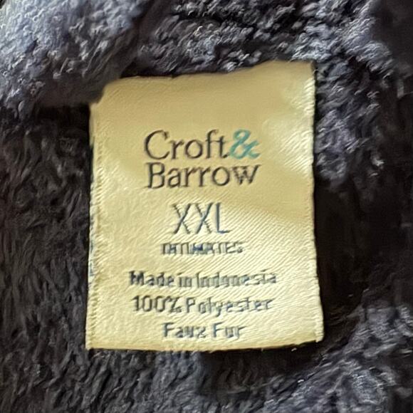 CROFT & BARROW Diamond Quilt House Robe Sz Blue XXL Lounging Lagen Relax Cozy - Picture 4 of 8